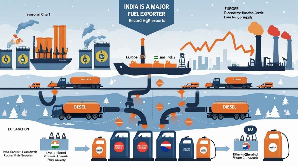 India emerges as a key exporter of gasoline and diesel to Europe, fueled by discounted Russian crude, higher refining capacity, and growing ethanol blending