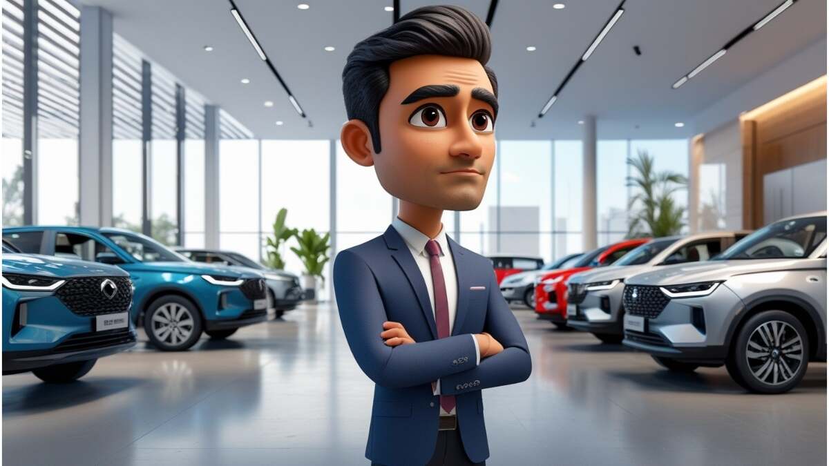Young professional evaluating first car purchase in India, considering budget and affordability