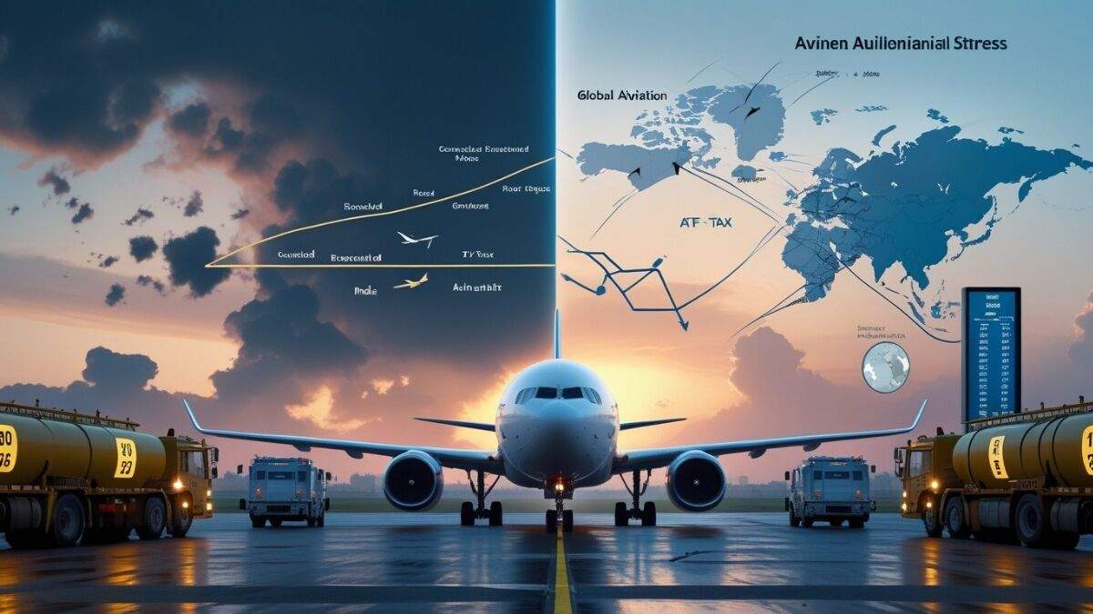 airplane on runway affected by fuel price surge and flight cancellations
