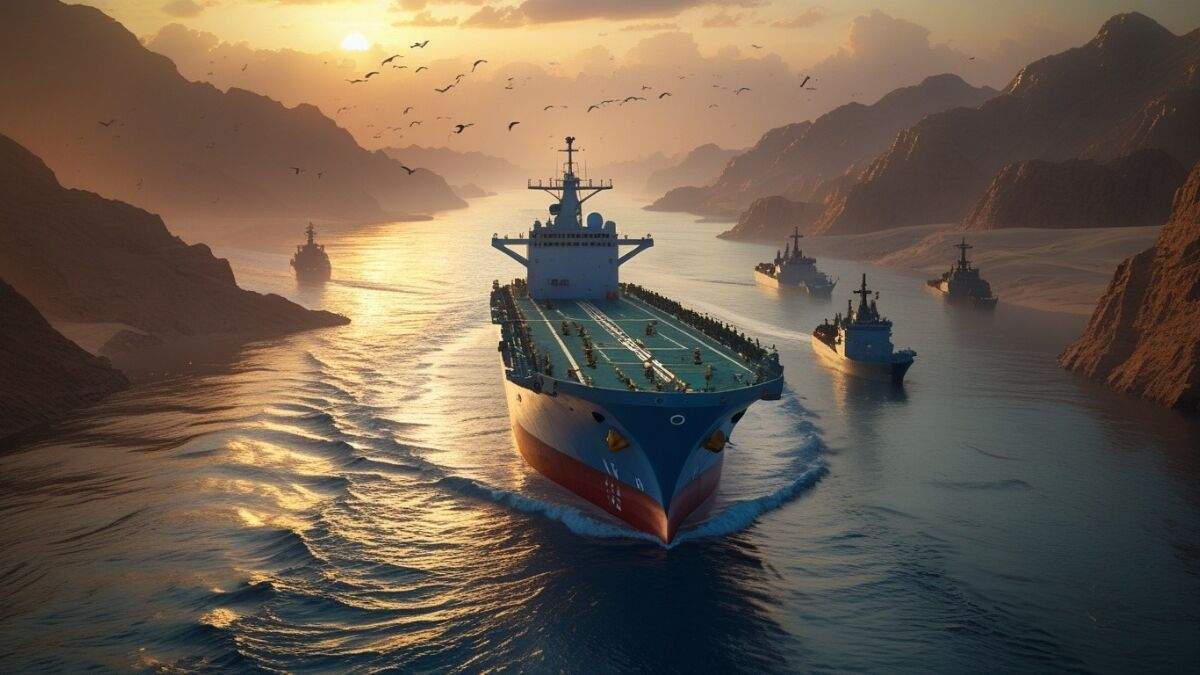 Indian Navy overseeing LPG tanker Jag Vikram awaiting clearance near Strait of Hormuz