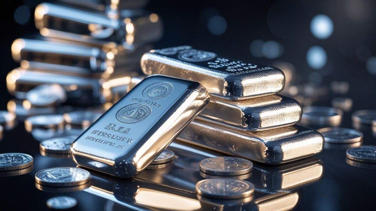 Silver price chart showing decline from record high to current ₹2.32 lakh per kg in India