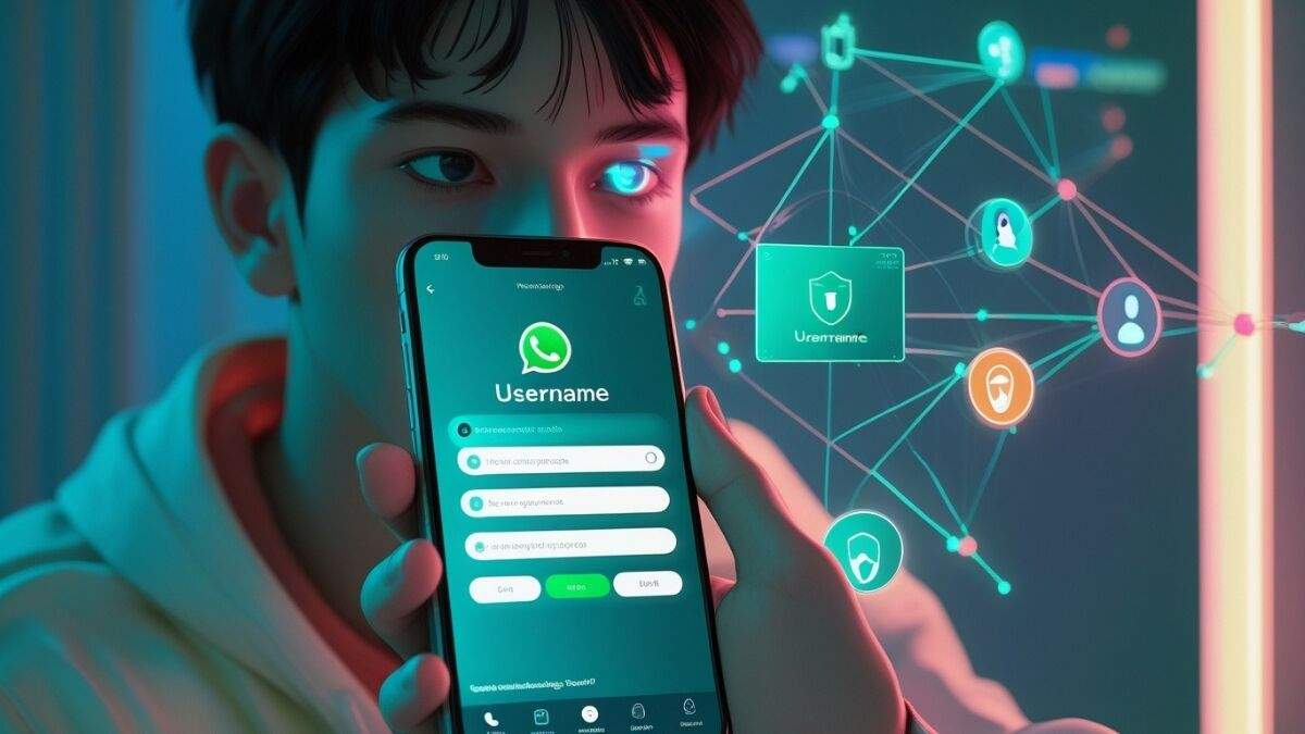 Illustration of WhatsApp username and 4 digit security key for safer communication