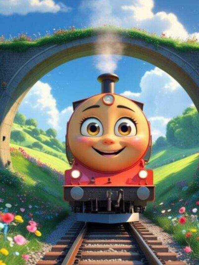 Cute smiling train animation