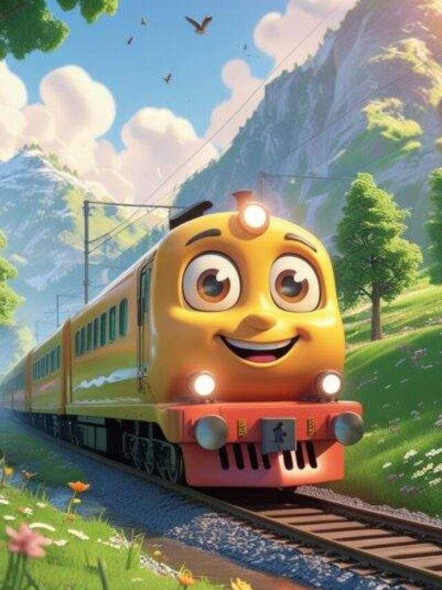 mountain valley train scene
