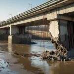 Nalanda Sakri River Bridge collapse news showing damaged pillars and exposed iron rods in Bihar