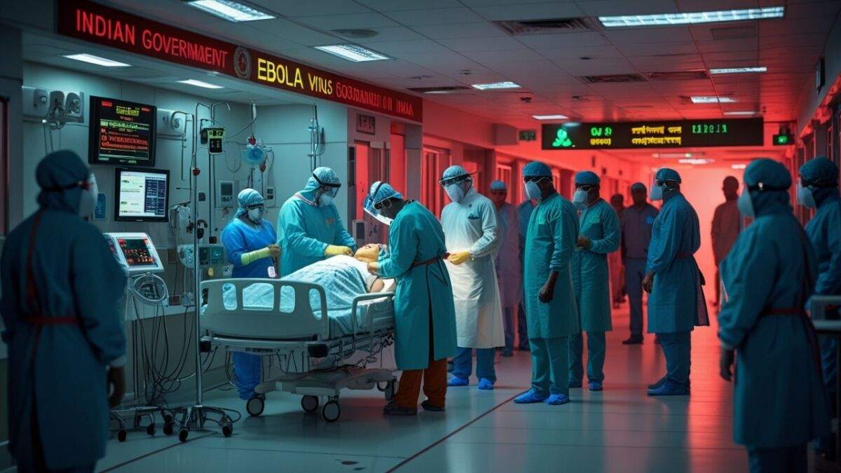 इबोला वायरस अलर्ट के बीच अस्पताल में मेडिकल जांच करते स्वास्थ्यकर्मी