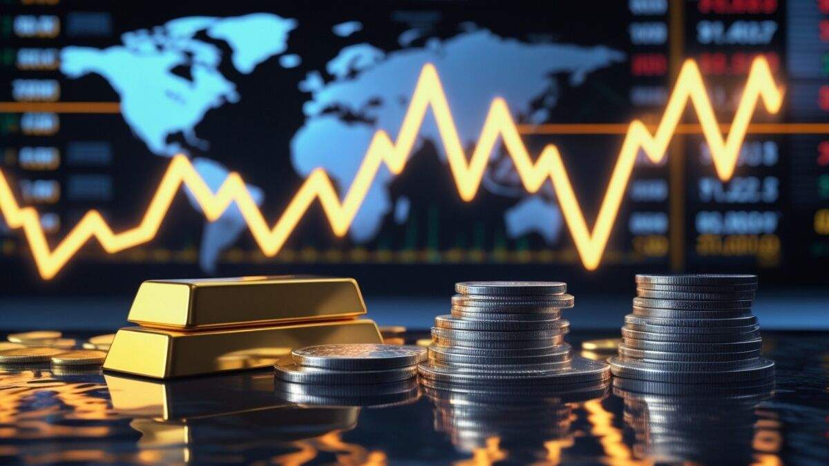 Gold and silver bars displayed during global market uncertainty and US-Iran peace talks