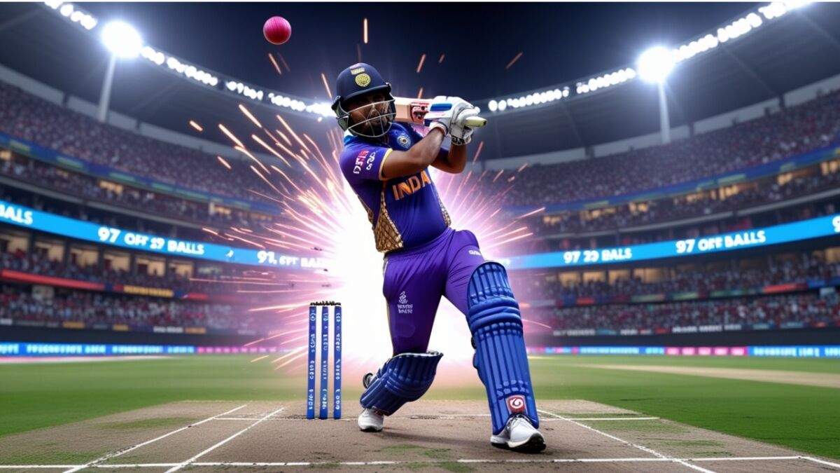 वैभव सूर्यवंशी IPL मैच में छक्का लगाते हुए जश्न मनाते नजर आए