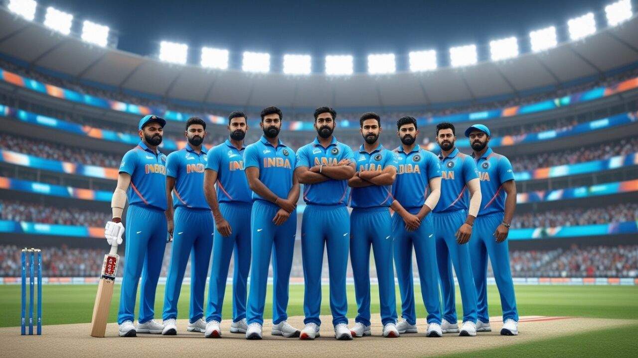 इंग्लैंड और आयरलैंड दौरे के लिए घोषित भारतीय टी20 टीम की सांकेतिक तस्वीर, स्टेडियम में भारतीय क्रिकेट खिलाड़ी।