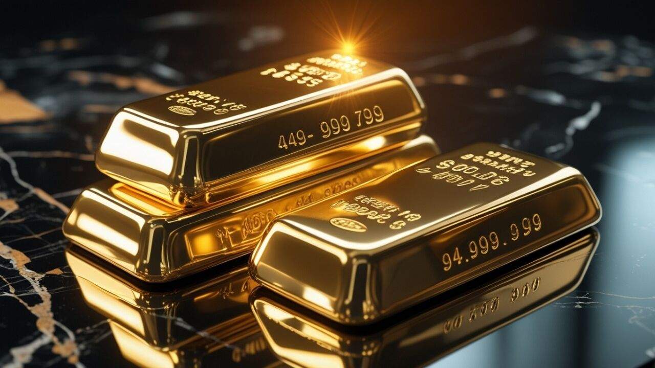 MCX में सोने की कीमतों में उछाल के बीच सोने की ईंटें और सिक्के