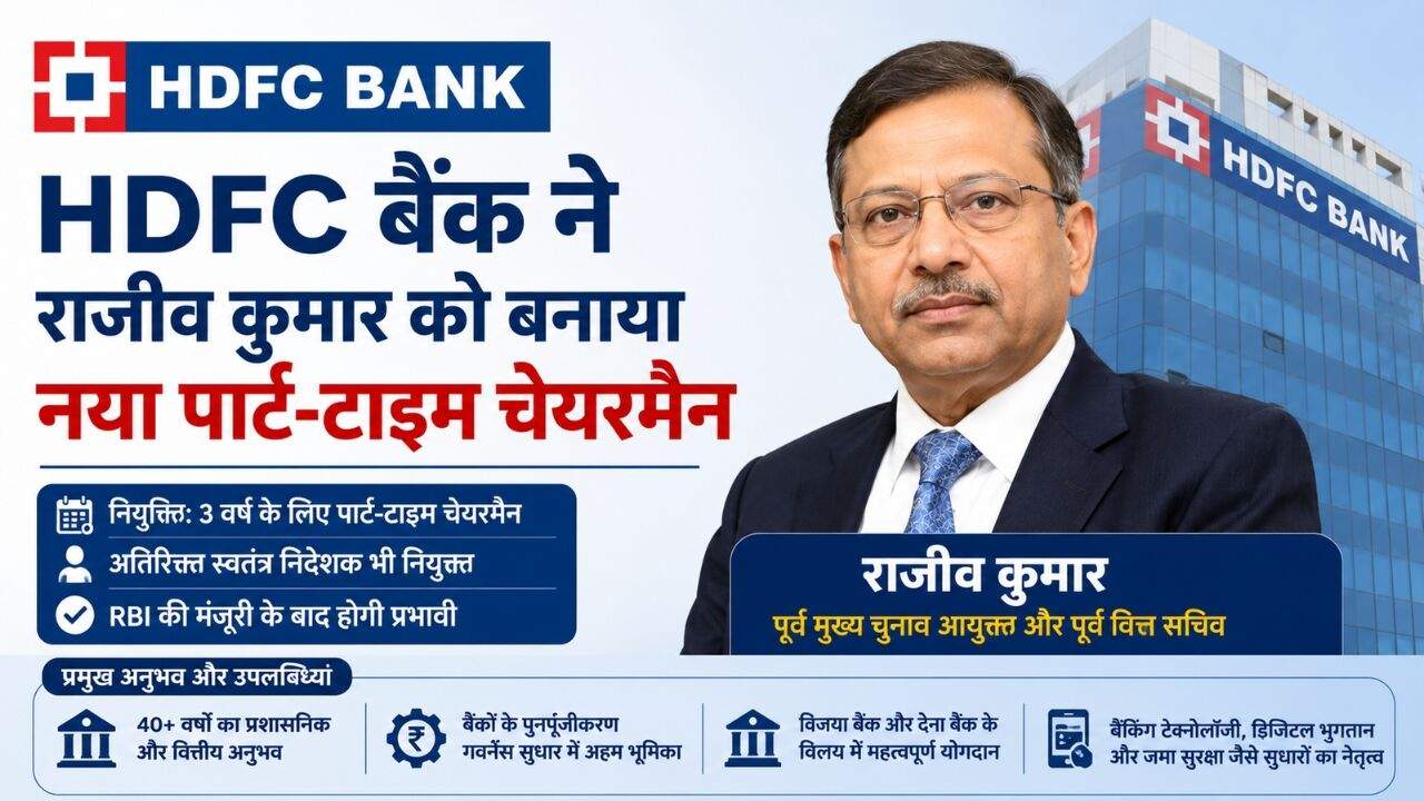 HDFC Bank के नए पार्ट-टाइम चेयरमैन राजीव कुमार का सांकेतिक चित्र