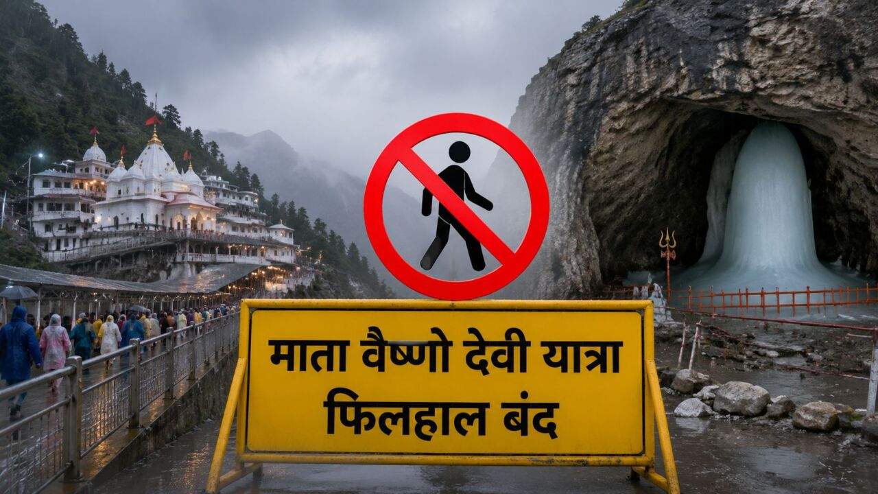 Vaishno Devi Yatra खराब मौसम के कारण रोकी गई