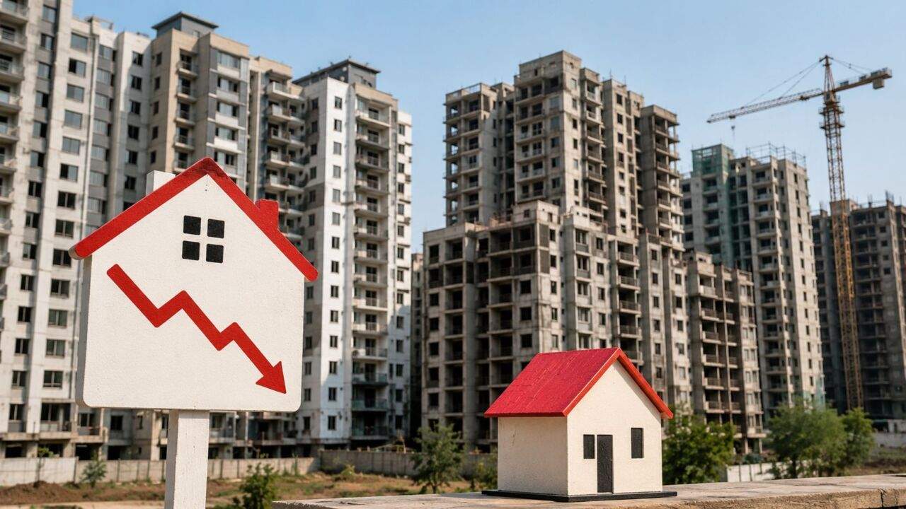 बड़े शहर में बने तैयार अपार्टमेंट और हाउसिंग प्रोजेक्ट जिनमें कई फ्लैट अभी खाली हैं