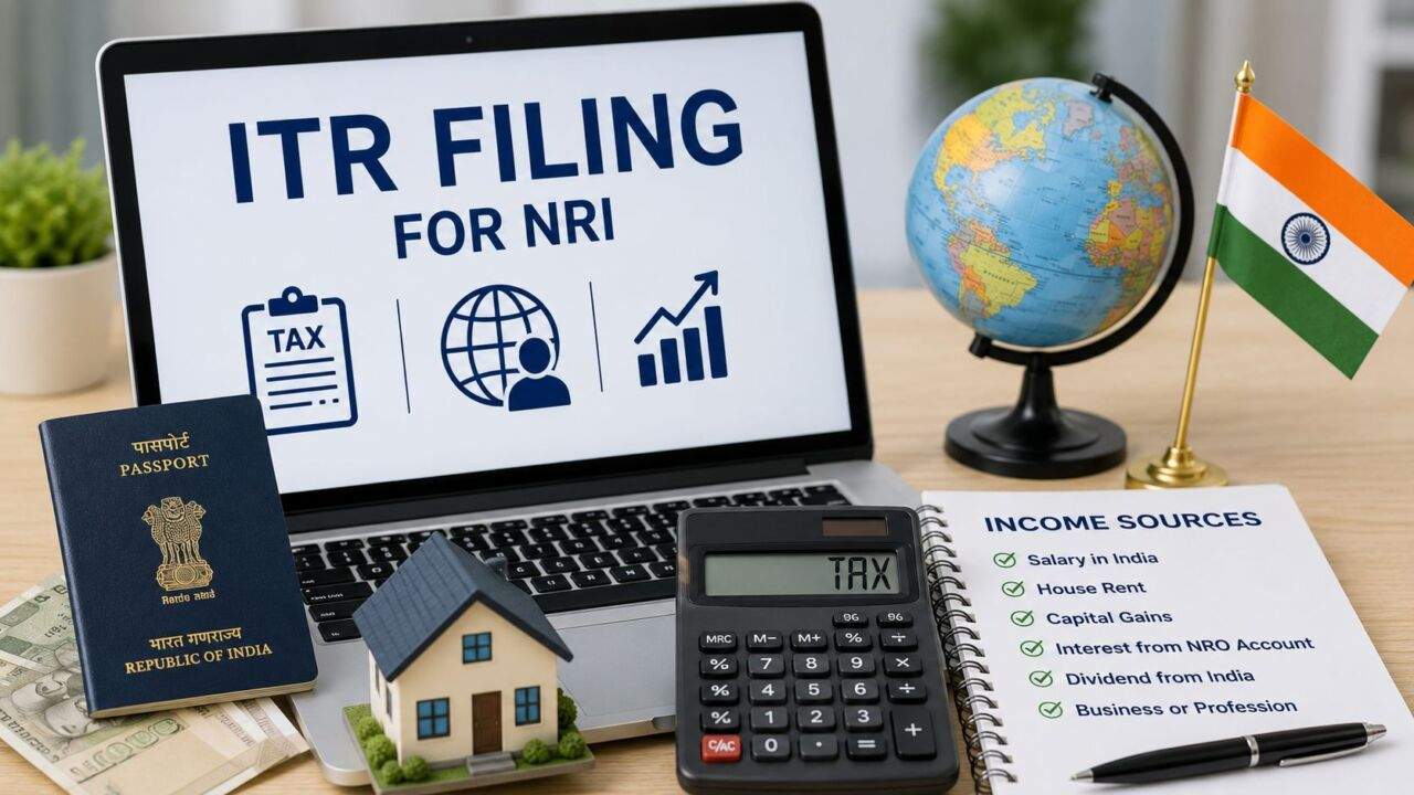 भारत में ITR नियम समझता एक NRI व्यक्ति