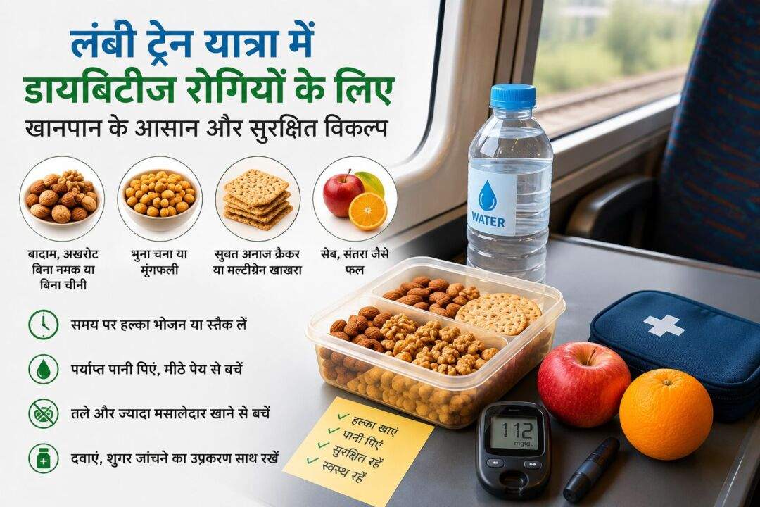 Diabetes मरीज के लिए Train यात्रा में हेल्दी भोजन और स्नैक्स
