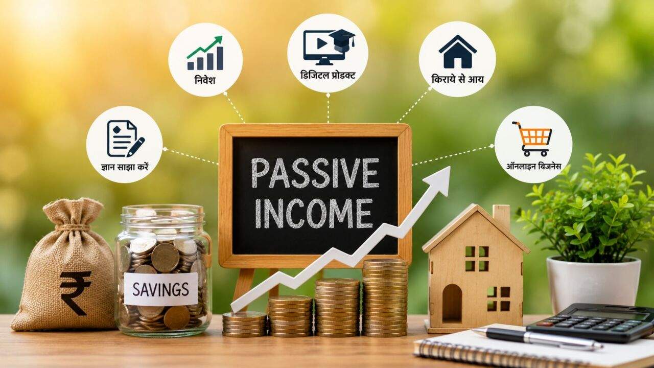 Passive Income के लिए लैपटॉप पर ऑनलाइन काम और निवेश की योजना बनाता व्यक्ति