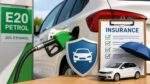 E20 Petrol Insurance की जानकारी दिखाती सांकेतिक तस्वीर, जिसमें वाहन और फ्यूल पंप दिखाई दे रहे हैं।