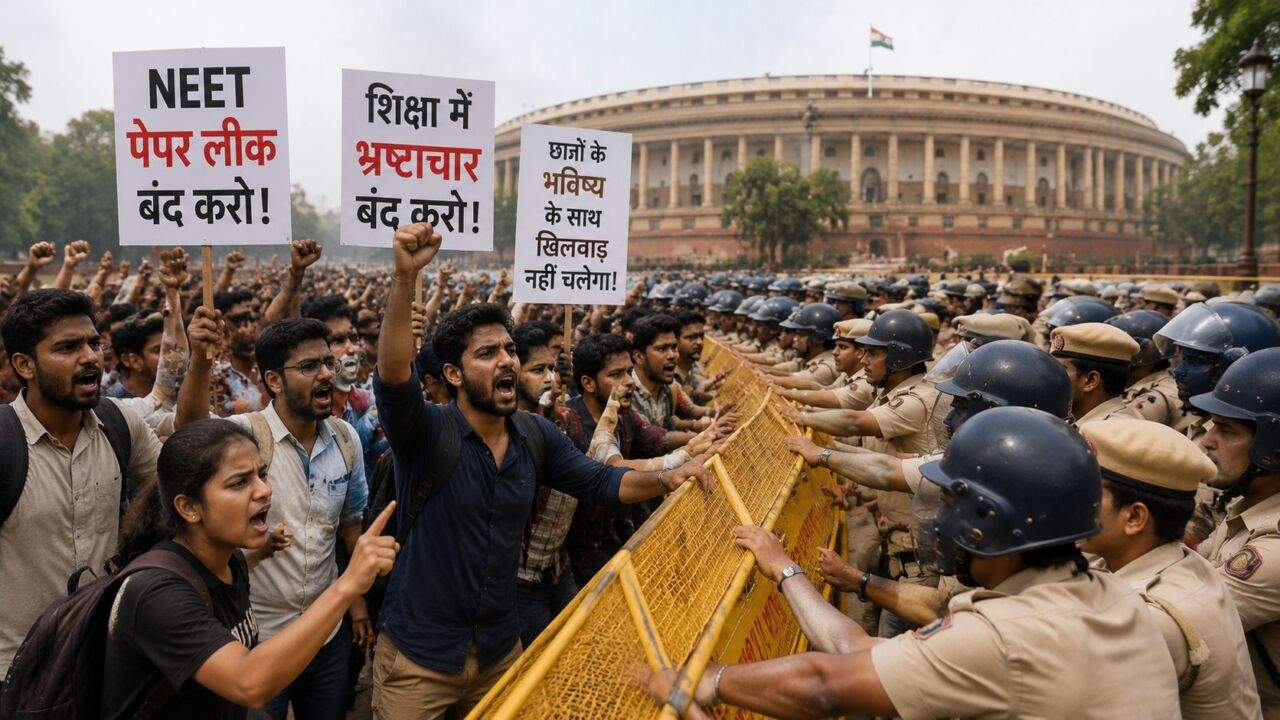 संसद मार्च हिंसा के दौरान दिल्ली में प्रदर्शनकारी और पुलिस की स्थिति