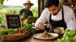 Restaurant में ताजा सामग्री से तैयार स्वादिष्ट भोजन की झलक