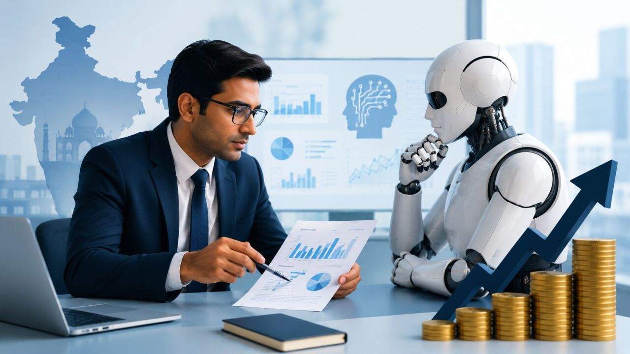 AI के दौर में भारत की कंसल्टिंग कंपनियों की फीस और कामकाज में बदलाव का प्रतीकात्मक चित्र