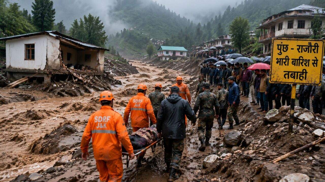 Jammu Kashmir Flood में भारी बारिश और बचाव अभियान