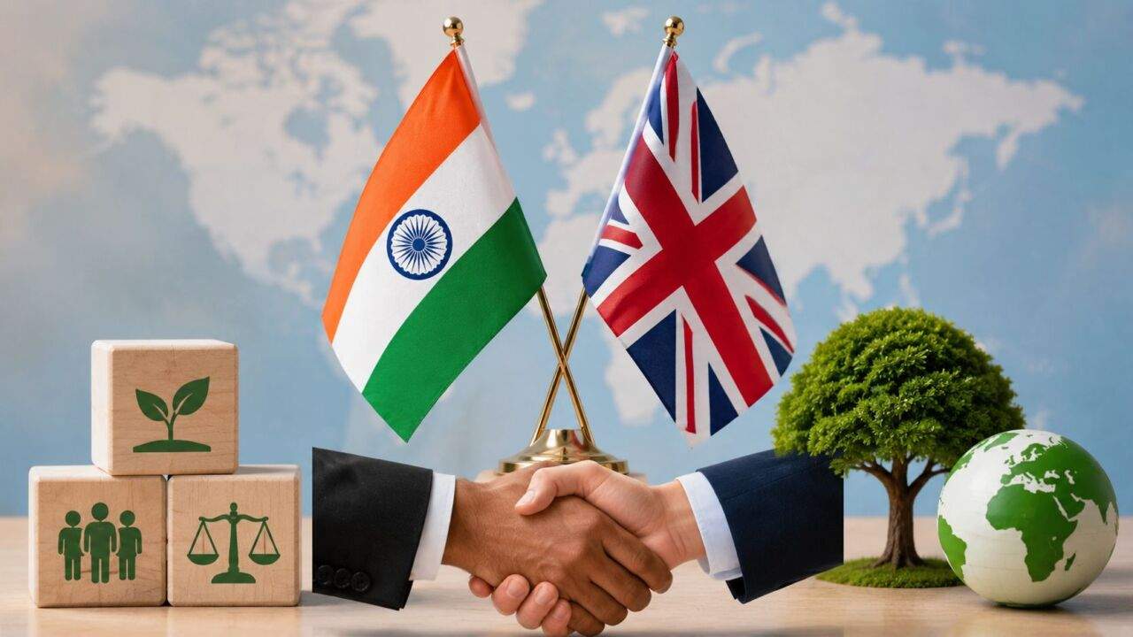 भारत-UK CETA व्यापार समझौते का प्रतीकात्मक चित्र