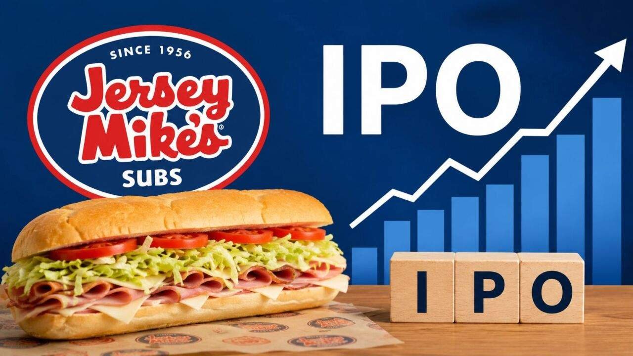 Jersey Mike’s सैंडविच रेस्तरां का लोगो और IPO से जुड़ी जानकारी