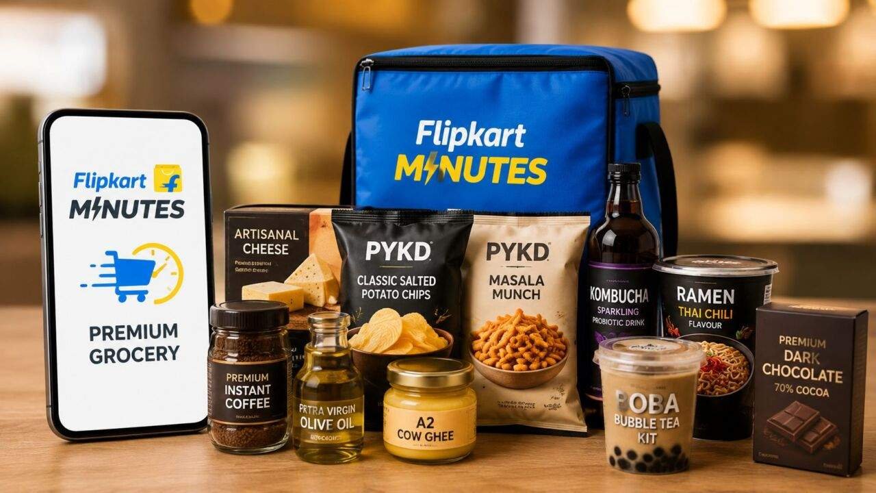 Flipkart Minutes पर Premium Grocery और Pykd खाद्य उत्पाद