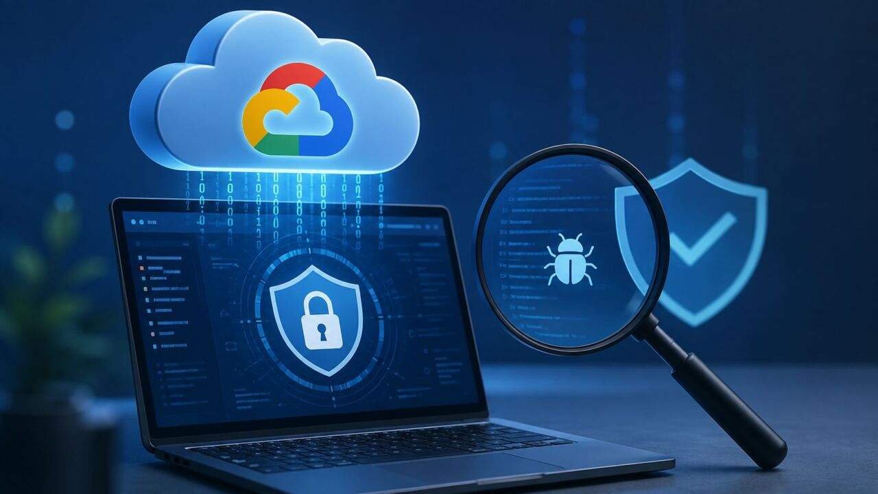 Google Cloud AI Security सिस्टम बड़े सॉफ्टवेयर कोड की सुरक्षा जांच करता हुआ