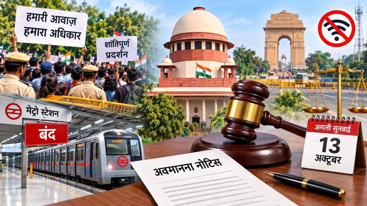 Supreme Court News: दिल्ली प्रदर्शन मामले में अवमानना नोटिस