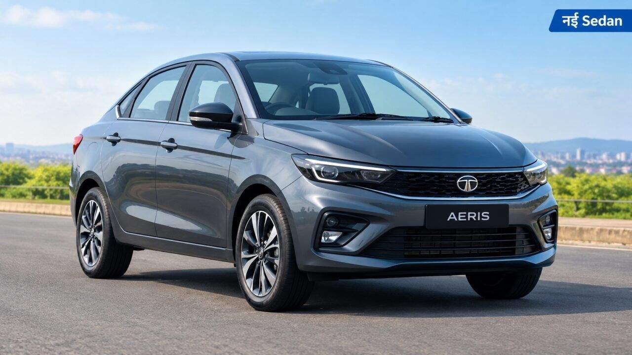 Tata Aeris launch news के लिए AI से बनाई गई प्रतीकात्मक sedan तस्वीर